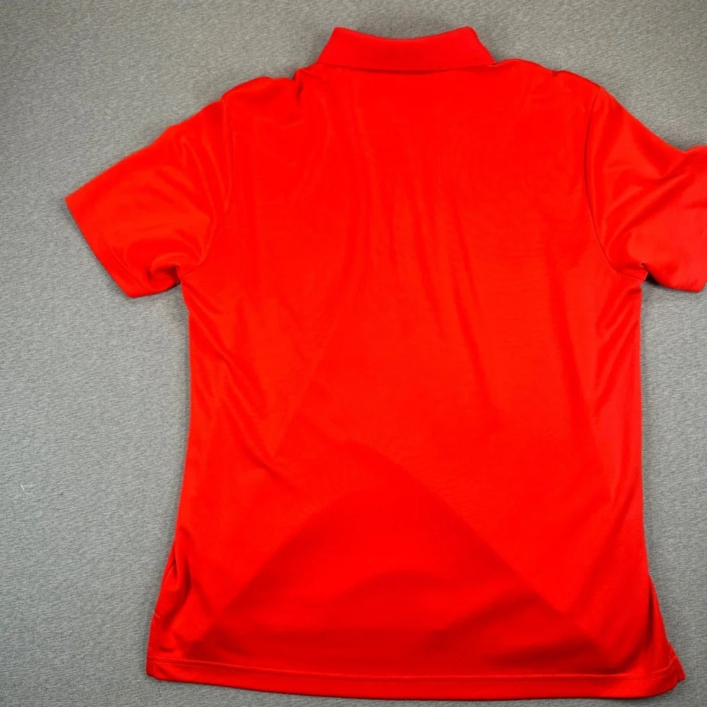 Adidas Golf Performance Polo Shirt Mens Large Red Solid Short Sleeve Tech EUC